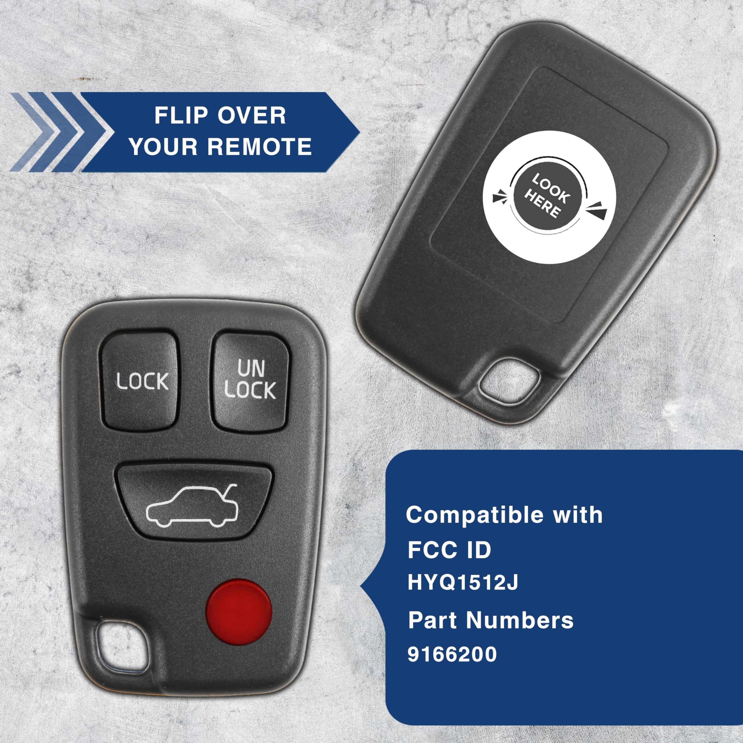 Amazon.co.jp: Volvo (HYQ1512J)用キーレスエントリーリモート4btn